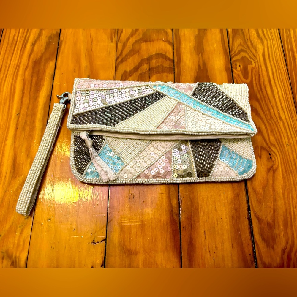 Never Used Beaded and Sequined Aldo Wristlet